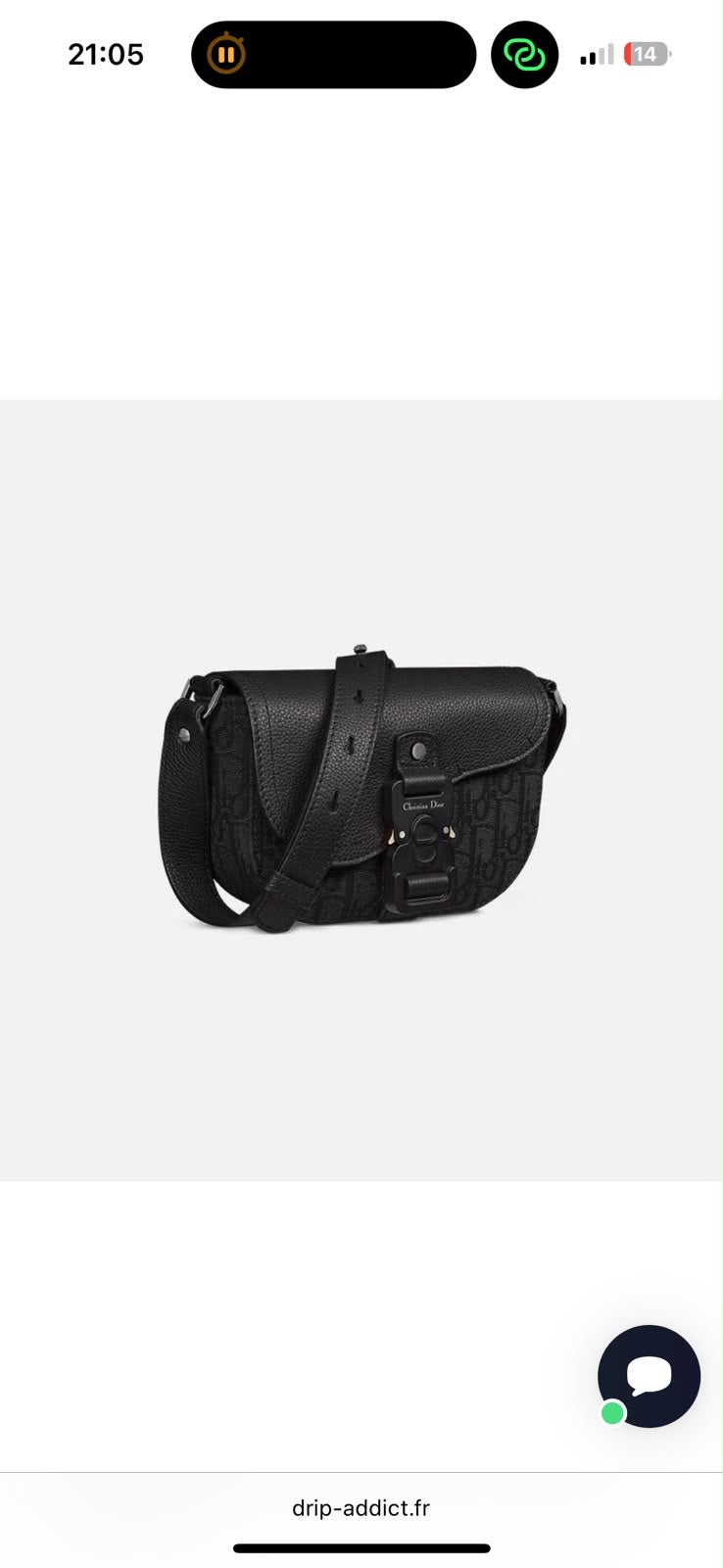Sac black bandoulière cuir